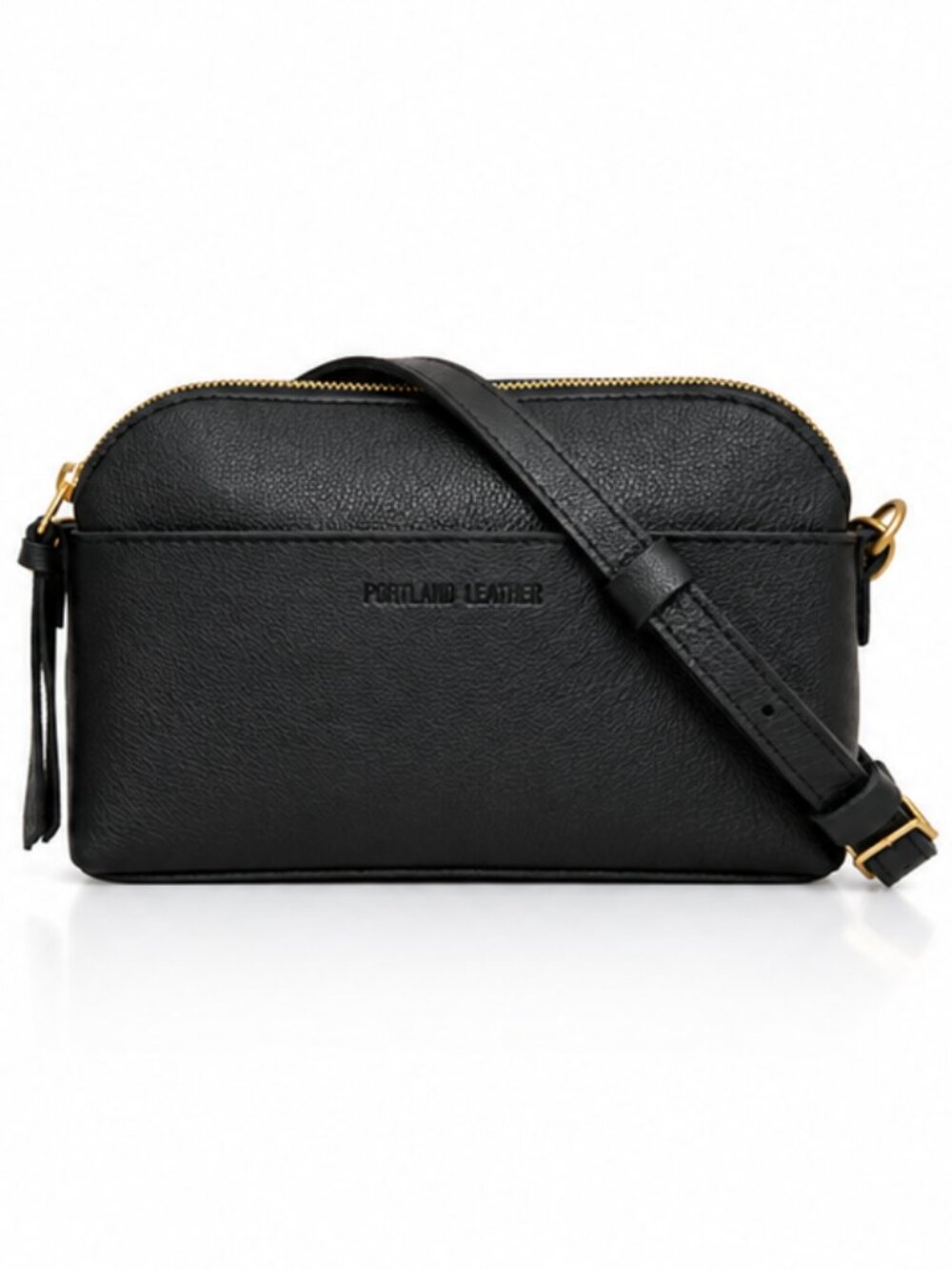 PORTLAND Leather Eclipse Black Pebbled Crossbody Bag Small NWOT